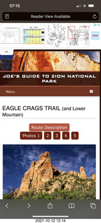 199 a18. web page on Eagle Crags Trail at Zion