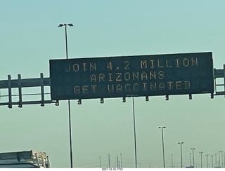 JOIN 4 MILLION ARIZONANS - GET VACCININATED - highway sign