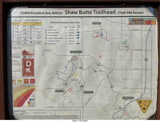 Shaw Butte trail signs map