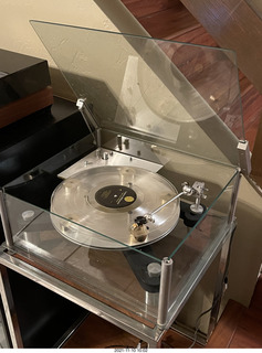 Transcriptor turntable with clear vinyl