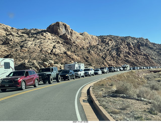 52 a19. Utah - Arches National Park - line of cars to get in (we came earlier)
