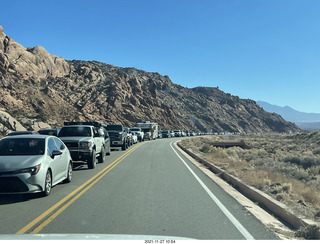 Utah - Arches National Park - line of cars to get in (we came earlier)