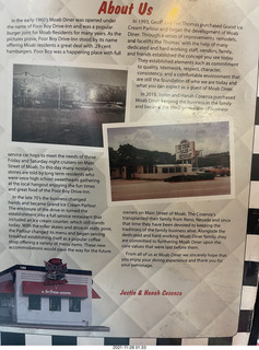 98 a19. Moab diner menu story