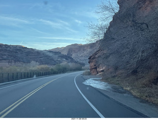 driving from moab to fisher towers - Route 128