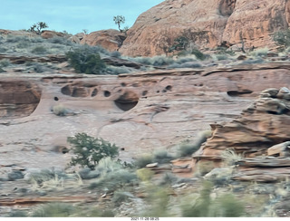 driving from moab to fisher towers - Route 128 - rock formations