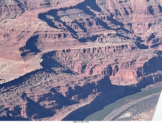 aerial - flight from moab to phoenix - Canyonlands National Park - Colorado River
