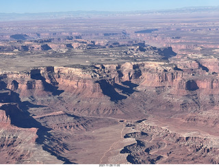 aerial - flight from moab to phoenix - Canyonlands National Park - Island in the Sky