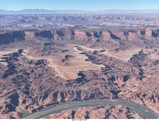 aerial - flight from moab to phoenix - Canyonlands National Park - Island in the Sky - Colorado River