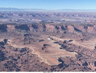 aerial - flight from moab to phoenix - Canyonlands National Park - Island in the Sky - White Rim