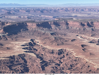 aerial - flight from moab to phoenix - Canyonlands National Park - Island in the Sky - White Rim
