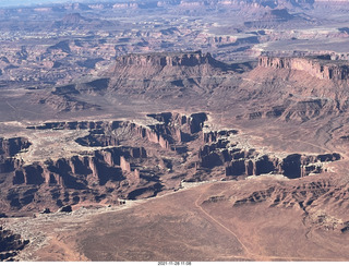 aerial - flight from moab to phoenix - Canyonlands National Park - Island in the Sky - White Rim