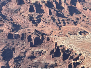 aerial - flight from moab to phoenix - Canyonlands National Park - Island in the Sky - White Rim