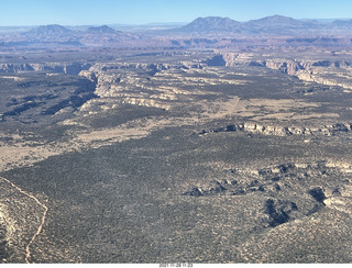 aerial - flight from moab to phoenix - near Cataract Canyon