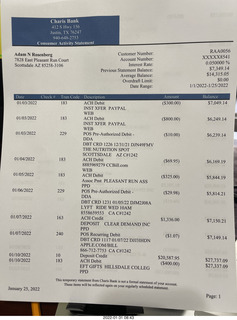 bank statement