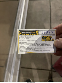 parking spot card