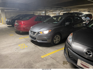 my rental car in the parking lot