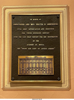 Academy of Music plaque