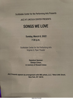 Scottsdale Arts - Jazz at Lincoln Center - Songs we Love program