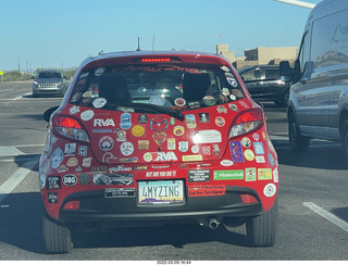 car with lots of stickers