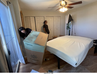 home construction - mattress coming out of the box + Olga