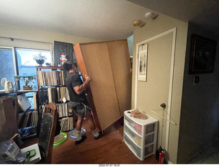 220 a1h. home construction - moving the bookcase from the garage to my bedroom