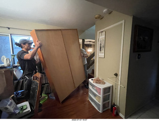 221 a1h. home construction - moving the bookcase from the garage to my bedroom