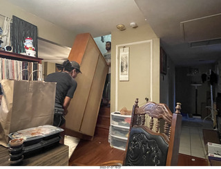 home construction - moving the bookcase from the garage to my bedroom