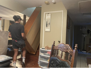 224 a1h. home construction - moving the bookcase from the garage to my bedroom