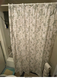 home construction - middle bathroom - new shower curtain