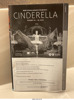 Symphony Hall - Ballet Arizona - Cinderella - program