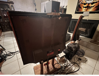 my cat Jane on my Eagle 2 amplifier behind my Quad ESL