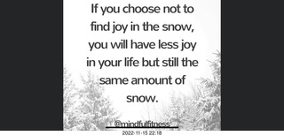 If you choose not to find joy in the snow,...