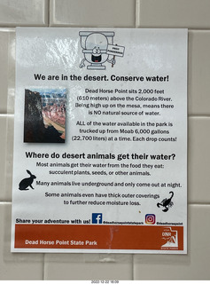 276 a1n. Utah - Dead Horse Point State Park - sign - conserve water