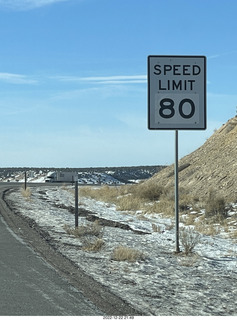 Utah - driving from moab to hanksville - Interstate 70 - Speed Limit 80 sign