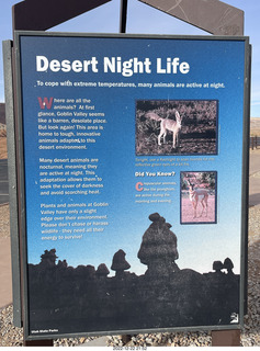 179 a1n. Utah Goblin Valley State Park - valley of goblins - Desert Night Life sign