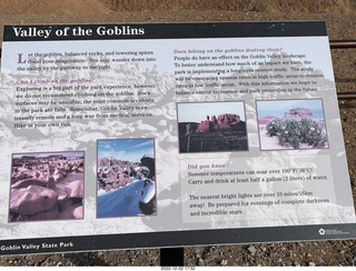 Utah Goblin Valley State Park - valley of goblins sign