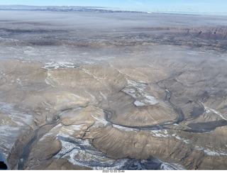 aerial - canyonlands - Green River, Desolation Canyon, Book Cliffs - thin clouds