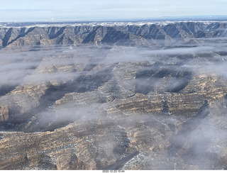 aerial - canyonlands - Green River, Desolation Canyon, Book Cliffs- thin clouds
