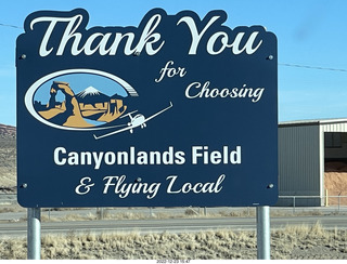 Thank Your for Choosing Canyonlands Field & Flying Local sign
