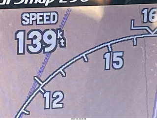 170 a1n. Garmin GPSmap 296 showing 139 knots, quite a tailwind