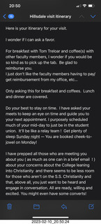 Hillsdale visit notes