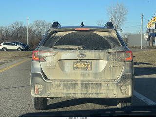 muddy Michigan plate