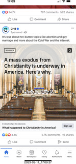 mass exodus from Christianity