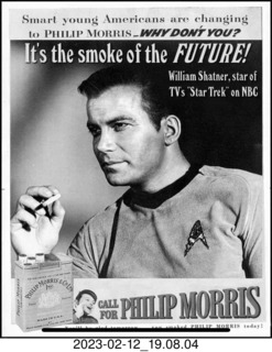 Facebook - Shatner - It's the smoke of the FUTURE!