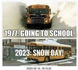 Facebook - Going to school 1977 and 2023