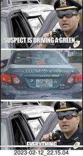 Facebook - suspect is driving a green - everything