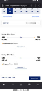 HOP2 alternative routings SIN-PER