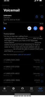 92 a1s. voicemail unknown (HOP2) to call back ?