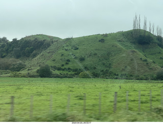 30 a1s. New Zealand driving to thermal hot springs near Rotorua - rolling hills scenery