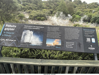 108 a1s. New Zealand - Thermal Hot Springs - Te Puia - steam and geyser sign
